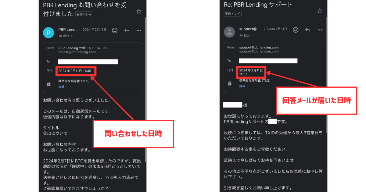 PBRレンディング問い合わせメール